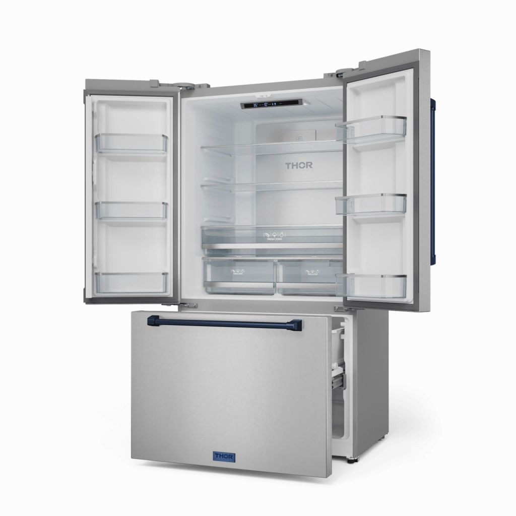 Thor Kitchen RF3621CTD99BLU 36 Inch 20.3 Cu Ft French Door Counter Depth Refrigerator With Ice Maker In Stainless Steel/Navy Blue Gordon Ramsay Series - Rf3621Ctd99-Blu