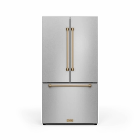 Thor Kitchen RF3621CTD99BRZ 36 Inch 20.3 Cu Ft French Door Counter Depth Refrigerator With Ice Maker In Stainless Steel/Bronze Gordon Ramsay Series - Rf3621Ctd99-Brz Freestanding Refrigerators freestanding fridge freezer combo