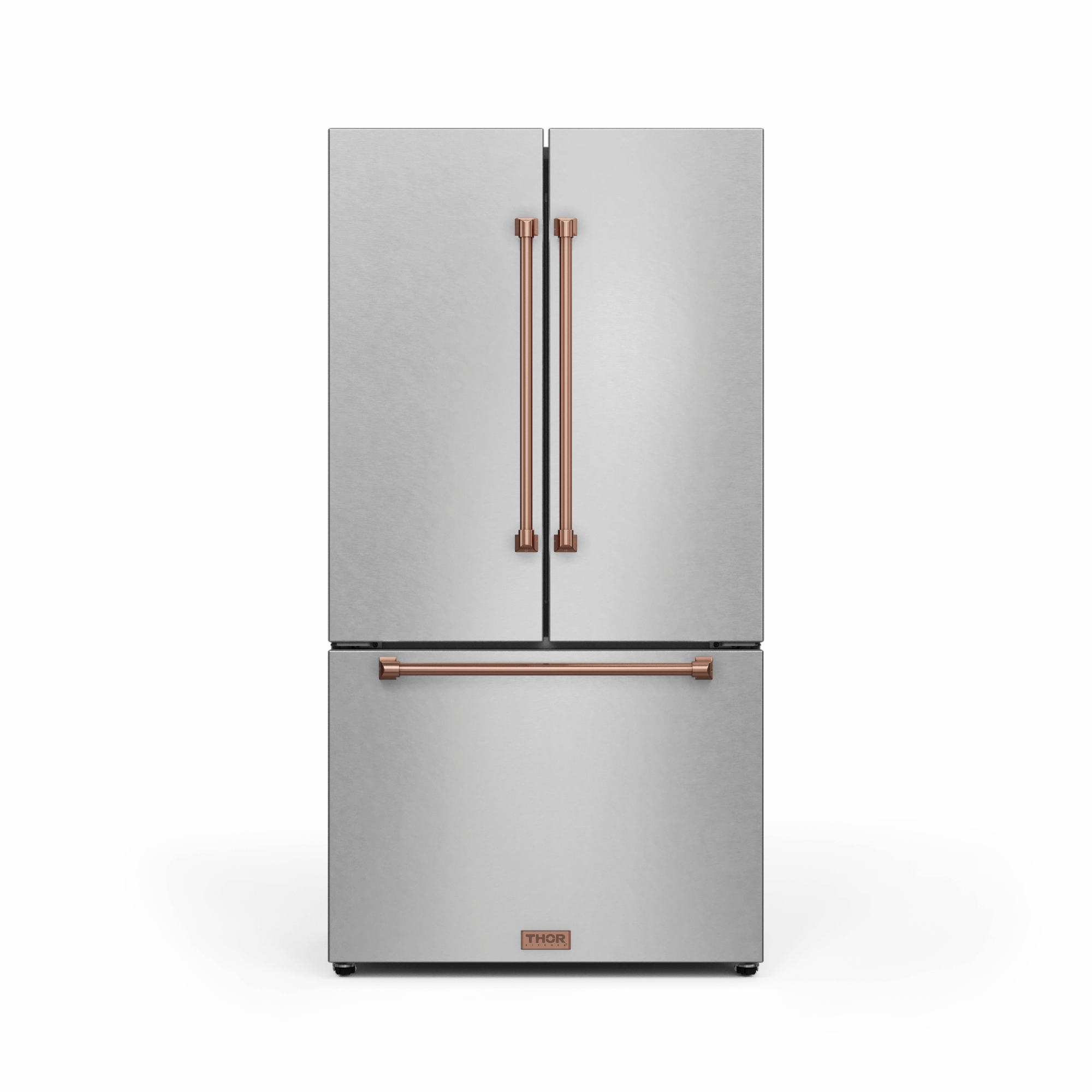 Thor Kitchen RF3621CTD99RSG 36 Inch 20.3 Cu Ft French Door Counter Depth Refrigerator With Ice Maker In Stainless Steel/Rose Gold Gordon Ramsay Series - Rf3621Ctd99-Rsg Freestanding Refrigerators freestanding fridge freezer combo