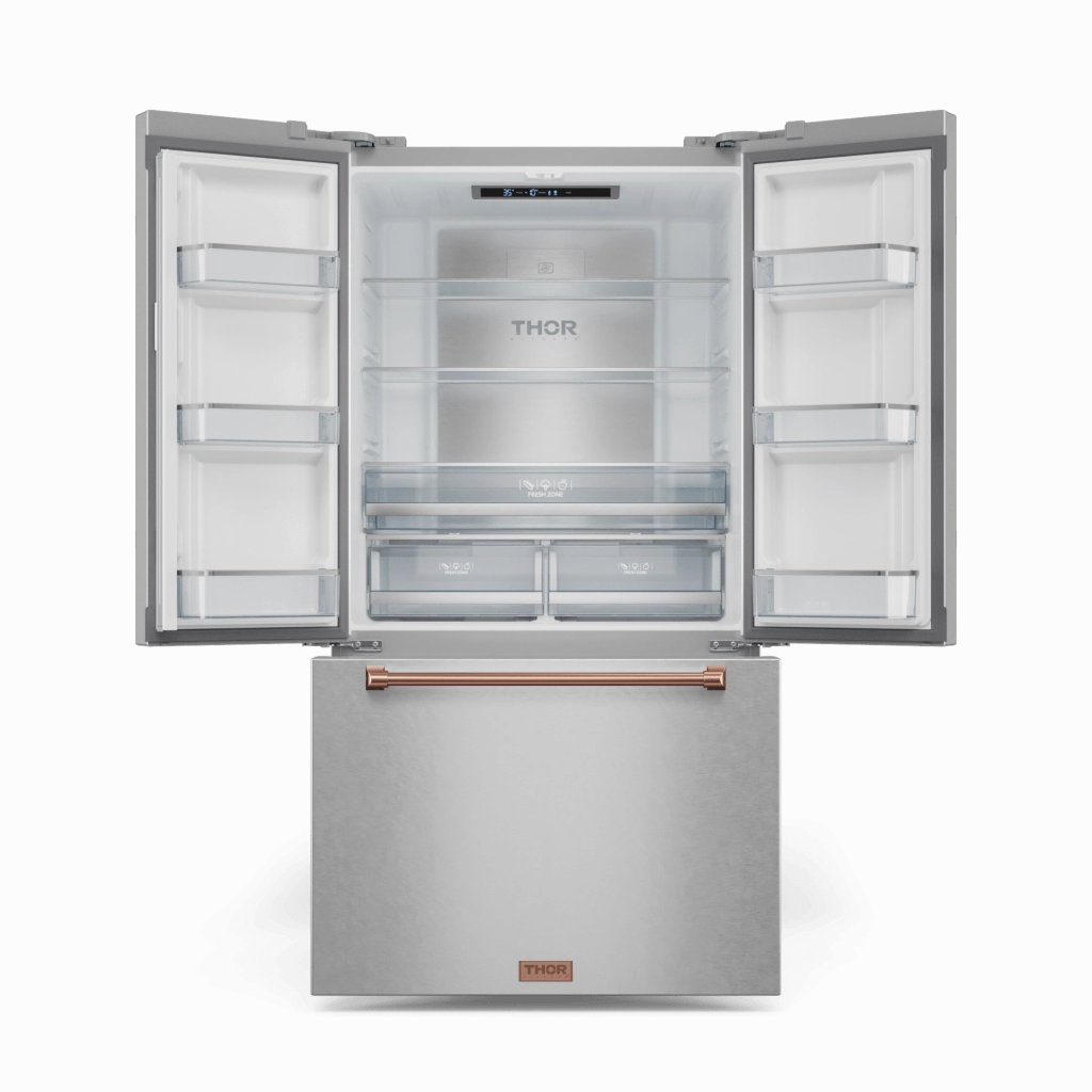 Thor Kitchen RF3621CTD99RSG 36 Inch 20.3 Cu Ft French Door Counter Depth Refrigerator With Ice Maker In Stainless Steel/Rose Gold Gordon Ramsay Series - Rf3621Ctd99-Rsg
