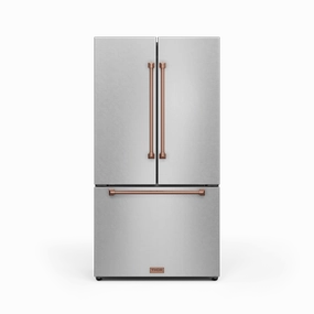 Thor Kitchen RF3621CTD99RSG 36 Inch 20.3 Cu Ft French Door Counter Depth Refrigerator With Ice Maker In Stainless Steel/Rose Gold Gordon Ramsay Series - Rf3621Ctd99-Rsg Freestanding Refrigerators freestanding fridge freezer combo