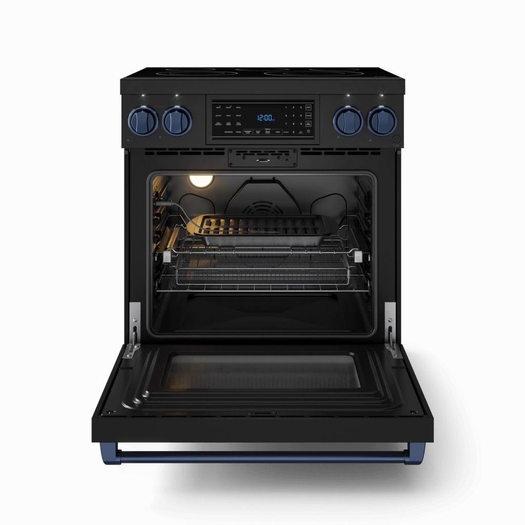 Thor Kitchen RSE30BBLU 30 Inch Professional Electric Range With Tilt Panel Touch Control In Black/Navy Blue Gordon Ramsay Series - Rse30B-Blu