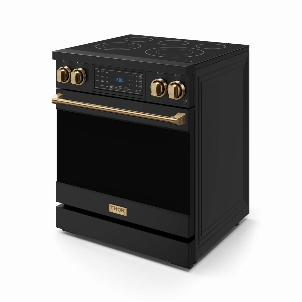 Thor Kitchen RSE30BBRZ 30 Inch Professional Electric Range With Tilt Panel Touch Control In Black/Bronze Gordon Ramsay Series - Rse30B-Brz