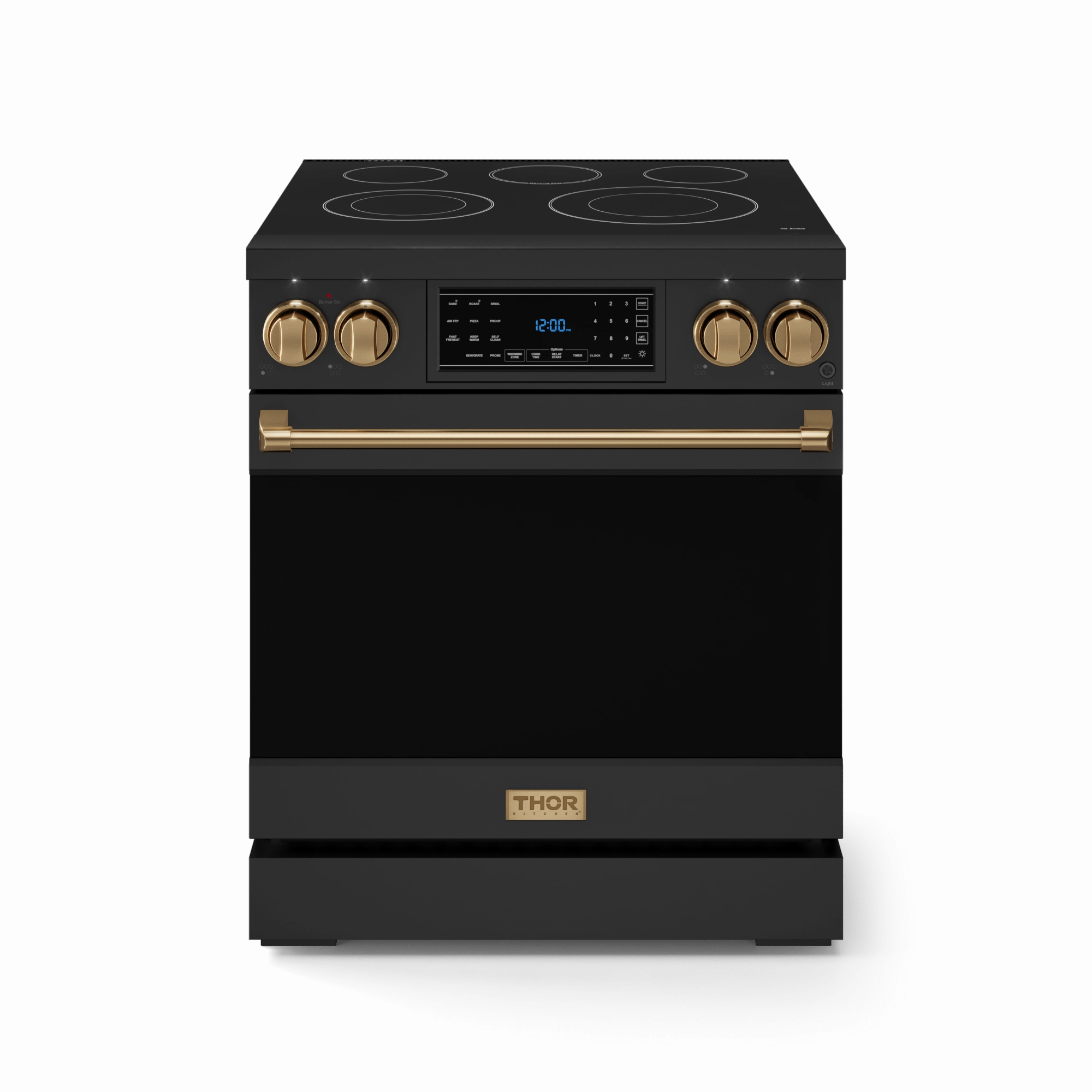 Thor Kitchen RSE30BBRZ 30 Inch Professional Electric Range With Tilt Panel Touch Control In Black/Bronze Gordon Ramsay Series - Rse30B-Brz Freestanding Ranges freestanding dual fuel range 30 inch