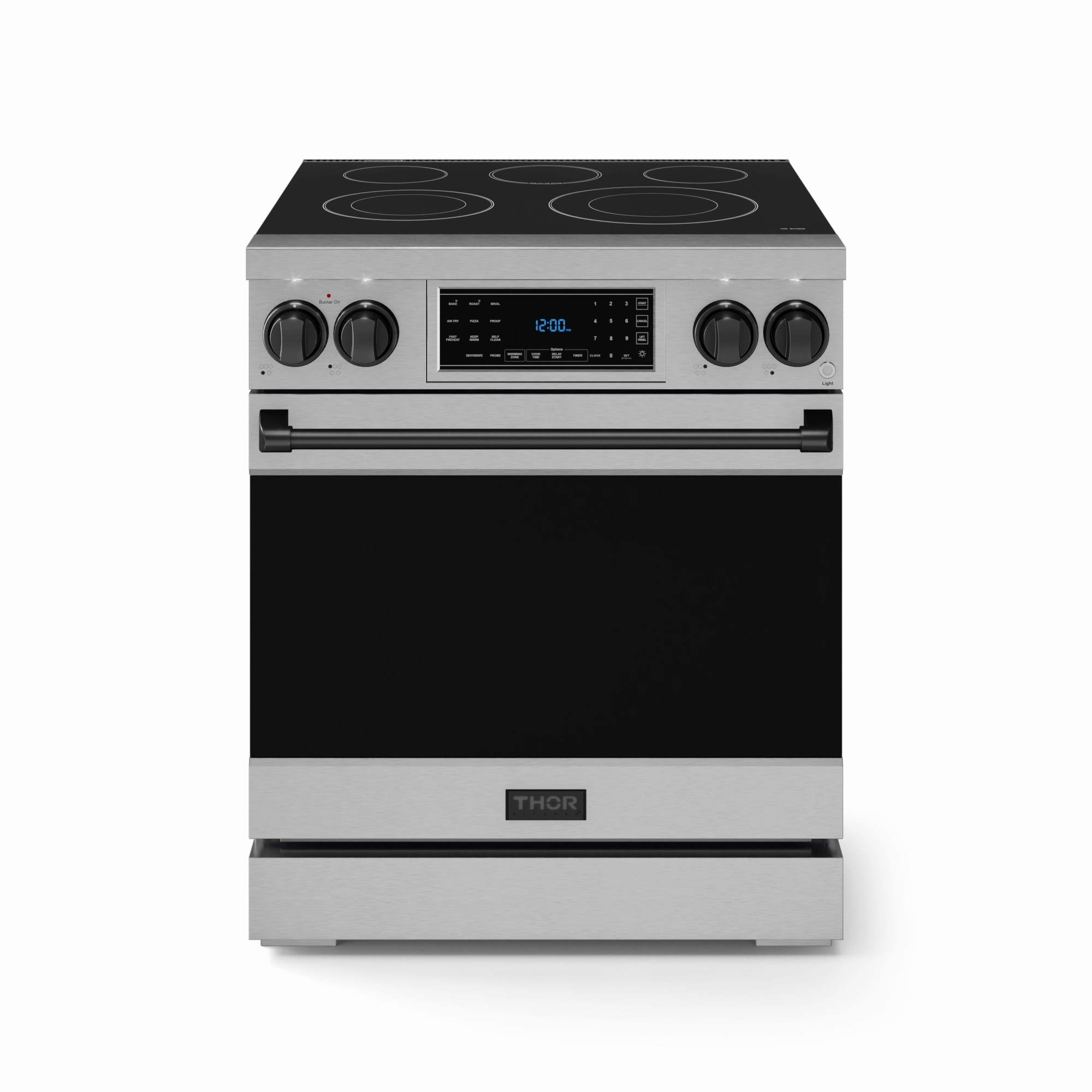 Thor Kitchen RSE30BLK 30 Inch Professional Electric Range With Tilt Panel Touch Control In Stainless Steel/Black Gordon Ramsay Series - Rse30-Blk Freestanding Ranges freestanding dual fuel range 30 inch