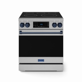Thor Kitchen RSE30BLU 30 Inch Professional Electric Range With Tilt Panel Touch Control In Stainless Steel/Navy Blue Gordon Ramsay Series - Rse30-Blu Freestanding Ranges freestanding dual fuel range 30 inch