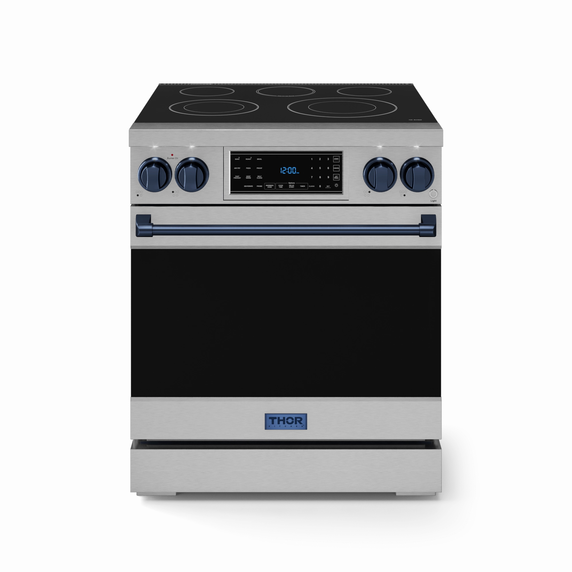 Thor Kitchen RSE30BLU 30 Inch Professional Electric Range With Tilt Panel Touch Control In Stainless Steel/Navy Blue Gordon Ramsay Series - Rse30-Blu Freestanding Ranges freestanding dual fuel range 30 inch