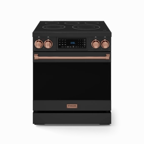 Thor Kitchen RSE30BRSG 30 Inch Professional Electric Range With Tilt Panel Touch Control In Black/Rose Gold Gordon Ramsay Series - Rse30B-Rsg Freestanding Ranges freestanding dual fuel range 30 inch