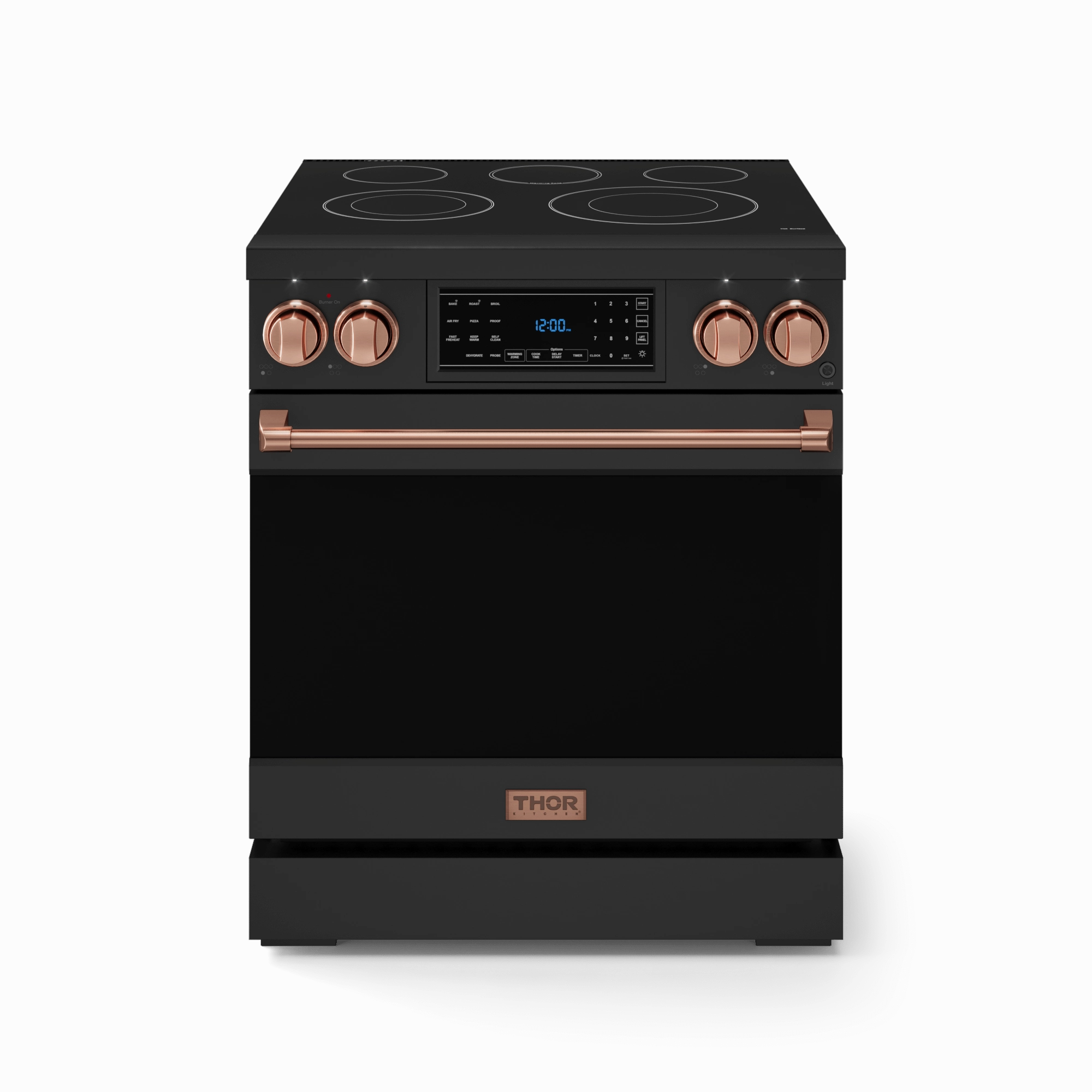 Thor Kitchen RSE30BRSG 30 Inch Professional Electric Range With Tilt Panel Touch Control In Black/Rose Gold Gordon Ramsay Series - Rse30B-Rsg Freestanding Ranges freestanding dual fuel range 30 inch