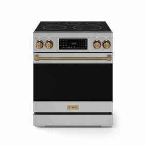 Thor Kitchen RSE30BRZ 30 Inch Professional Electric Range With Tilt Panel Touch Control In Stainless Steel/Bronze Gordon Ramsay Series - Rse30-Brz Freestanding Ranges freestanding dual fuel range 30 inch