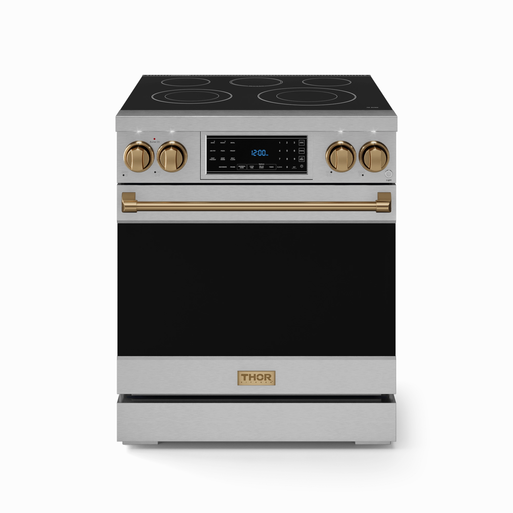 Thor Kitchen RSE30BRZ 30 Inch Professional Electric Range With Tilt Panel Touch Control In Stainless Steel/Bronze Gordon Ramsay Series - Rse30-Brz Freestanding Ranges freestanding dual fuel range 30 inch