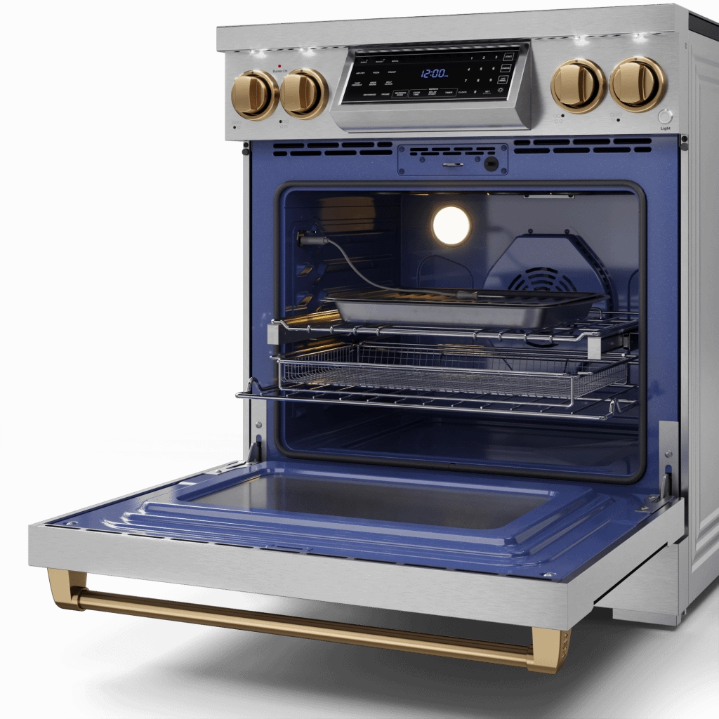 Thor Kitchen RSE30BRZ 30 Inch Professional Electric Range With Tilt Panel Touch Control In Stainless Steel/Bronze Gordon Ramsay Series - Rse30-Brz
