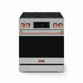 Thor Kitchen RSE30RSG 30 Inch Professional Electric Range With Tilt Panel Touch Control In Stainless Steel/Rose Gold Gordon Ramsay Series - Rse30-Rsg Freestanding Ranges freestanding dual fuel range 30 inch
