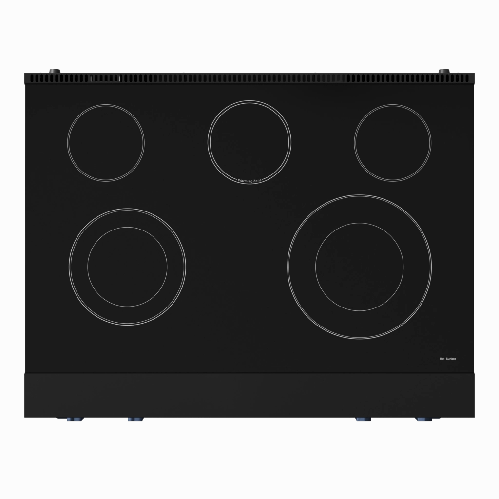 Thor Kitchen RSE36BBLU 36 Inch Professional Electric Range With Tilt Panel Touch Control In Black/Navy Blue Gordon Ramsay Series - Rse36B-Blu