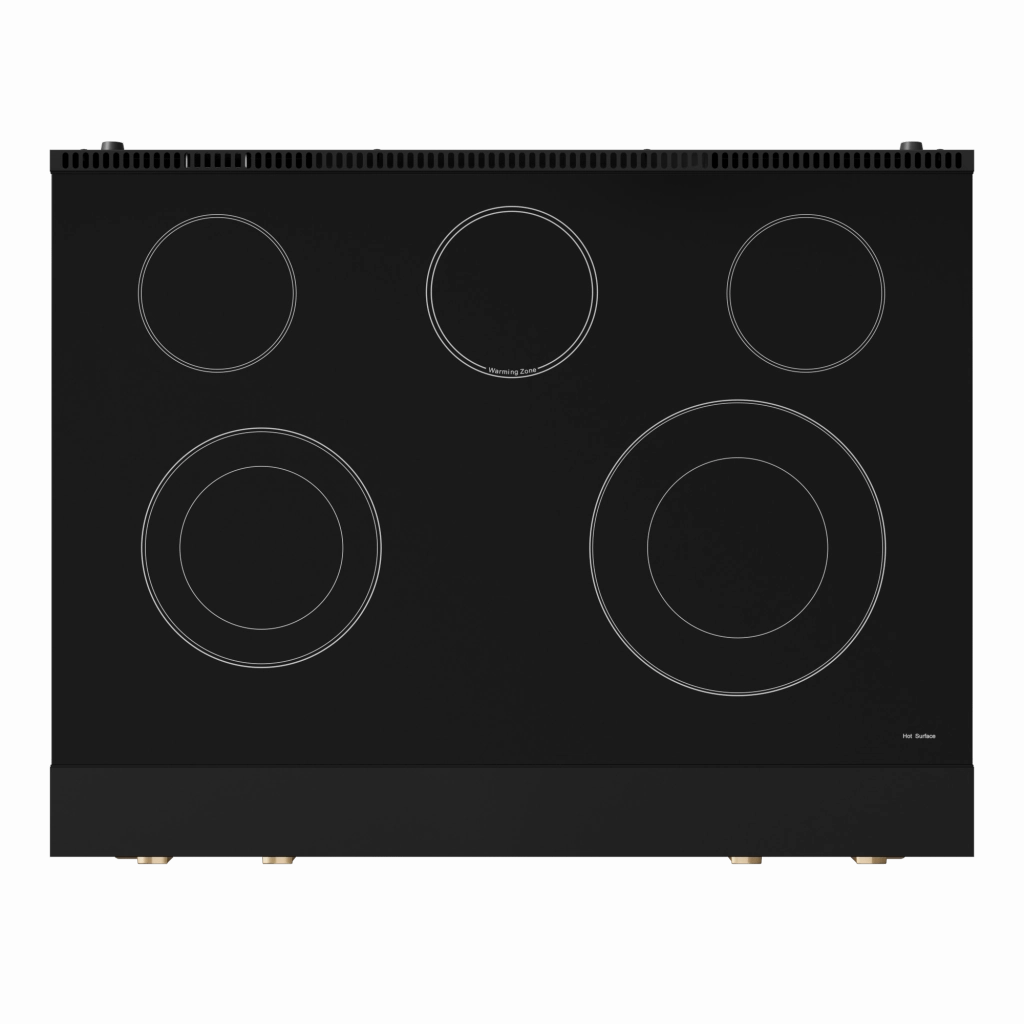 Thor Kitchen RSE36BBRZ 36 Inch Professional Electric Range With Tilt Panel Touch Control In Black/Bronze Gordon Ramsay Series - Rse36B-Brz