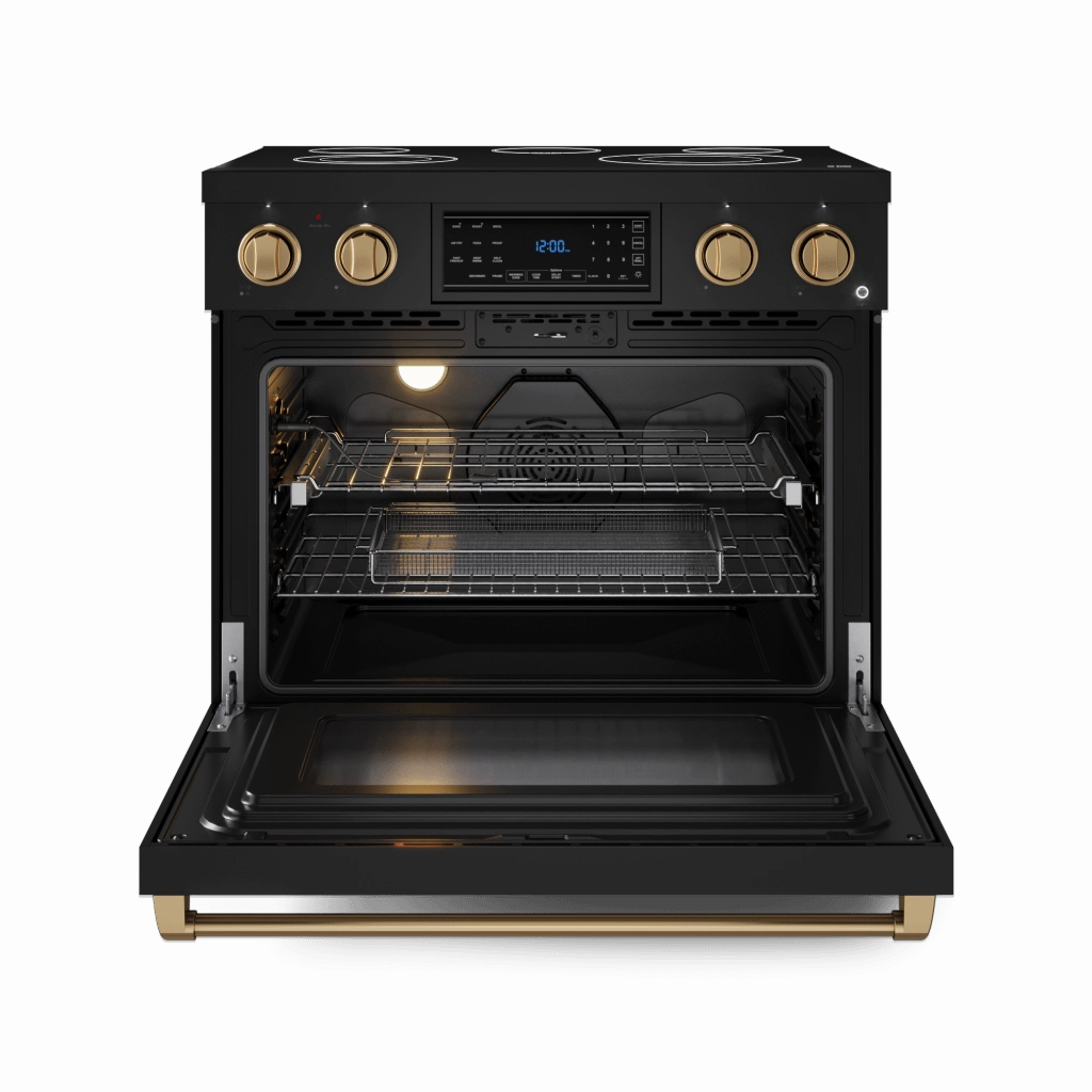 Thor Kitchen RSE36BBRZ 36 Inch Professional Electric Range With Tilt Panel Touch Control In Black/Bronze Gordon Ramsay Series - Rse36B-Brz