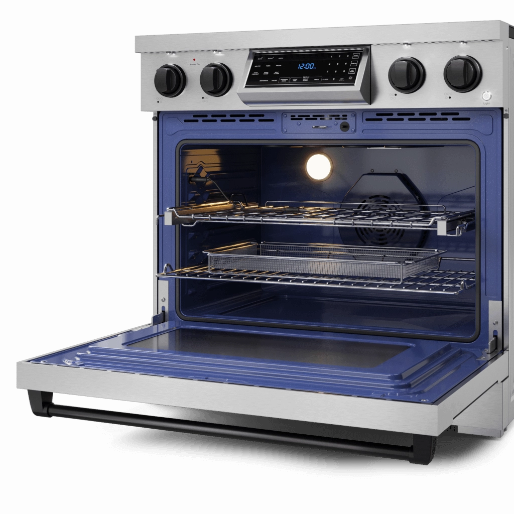 Thor Kitchen RSE36BLK 36 Inch Professional Electric Range With Tilt Panel Touch Control In Stainless Steel/Black Gordon Ramsay Series - Rse36-Blk
