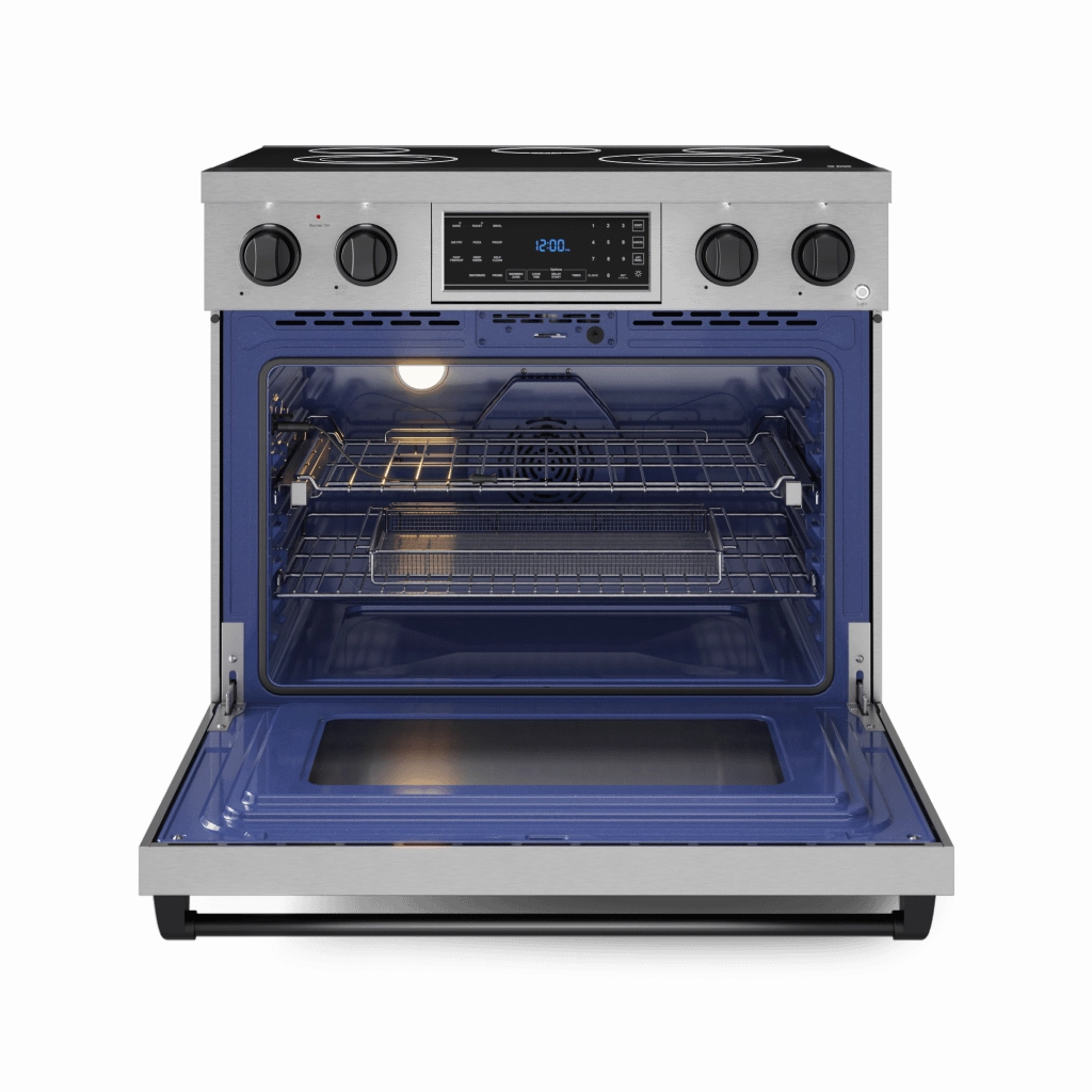 Thor Kitchen RSE36BLK 36 Inch Professional Electric Range With Tilt Panel Touch Control In Stainless Steel/Black Gordon Ramsay Series - Rse36-Blk