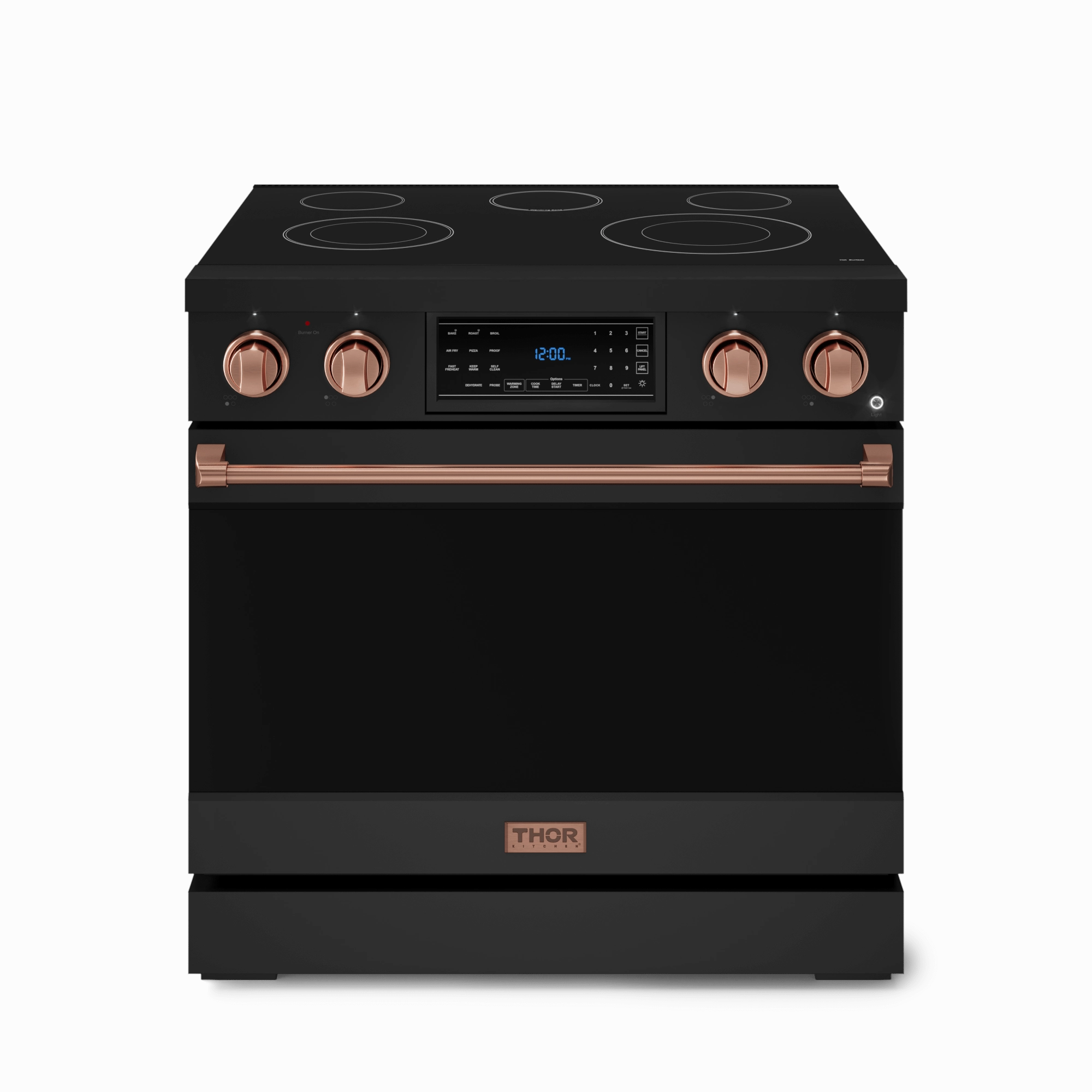 Thor Kitchen RSE36BRSG 36 Inch Professional Electric Range With Tilt Panel Touch Control In Black/Rose Gold Gordon Ramsay Series - Rse36B-Rsg Freestanding Ranges freestanding dual fuel range 30 inch
