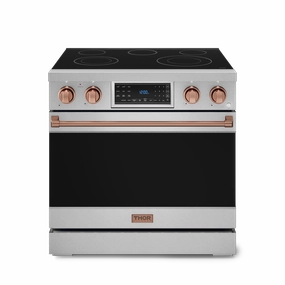 Thor Kitchen RSE36RSG 36 Inch Professional Electric Range With Tilt Panel Touch Control In Stainless Steel/Rose Gold Gordon Ramsay Series - Rse36-Rsg Freestanding Ranges freestanding dual fuel range 30 inch