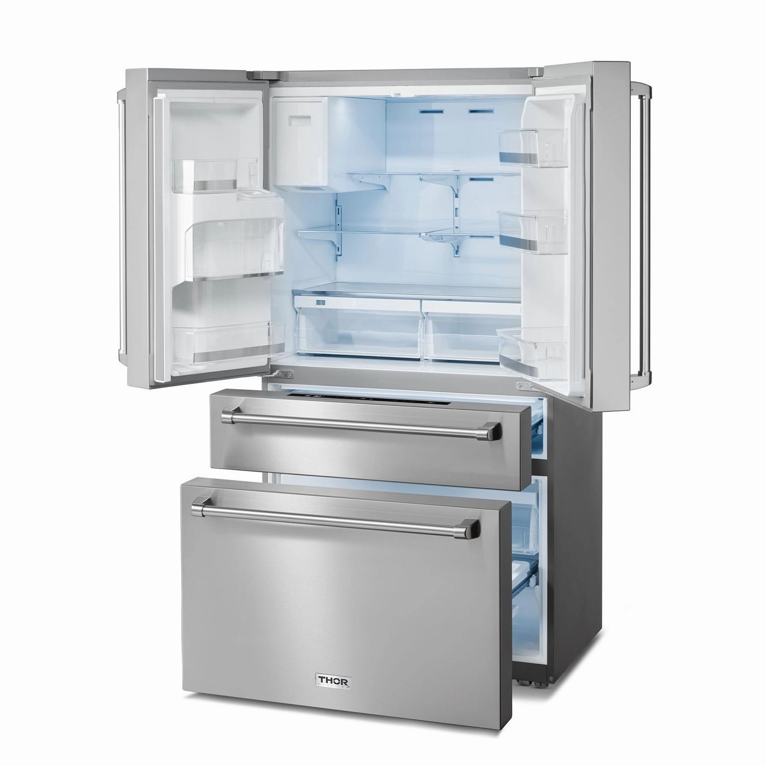 Thor Kitchen TRF3601FD 36 Inch Professional French Door Refrigerator With Ice And Water Dispenser