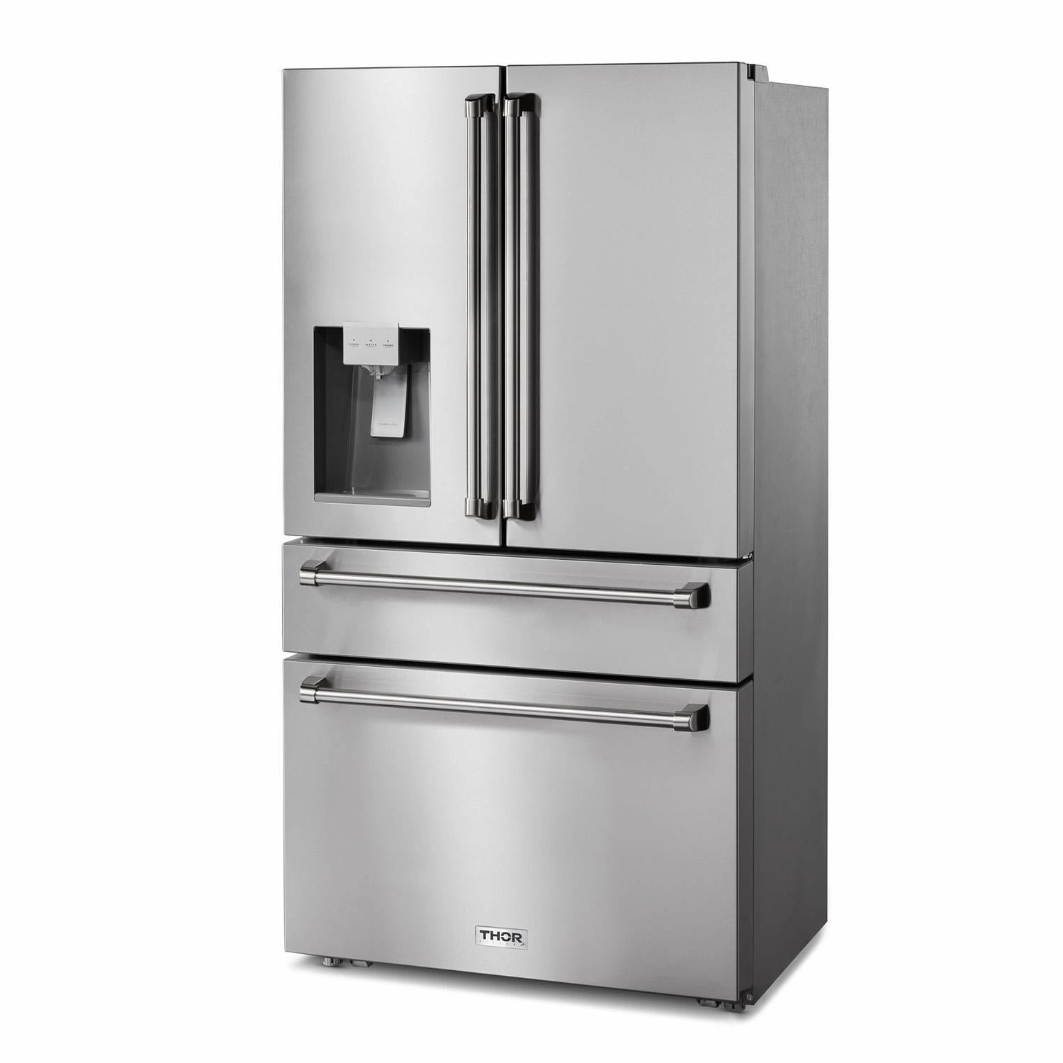 Thor Kitchen TRF3601FD 36 Inch Professional French Door Refrigerator With Ice And Water Dispenser