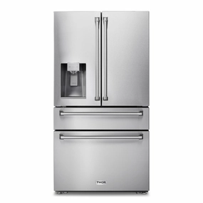 Thor Kitchen TRF3601FD 36 Inch Professional French Door Refrigerator With Ice And Water Dispenser Freestanding Refrigerators freestanding fridge freezer combo