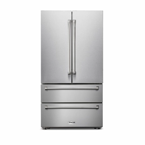 Thor Kitchen TRF3602 36 Inch Professional French Door Refrigerator With Freezer Drawers Freestanding Refrigerators freestanding fridge freezer combo