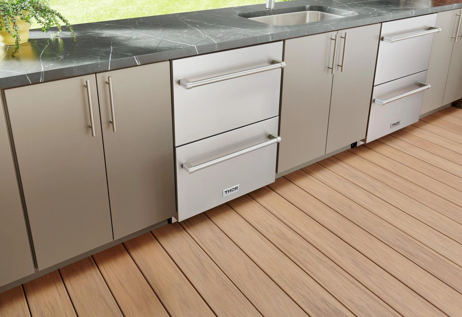 Thor Kitchen TRZ24U 24-Inch Indoor Outdoor Freezer Drawer In Stainless Steel - Trz24U