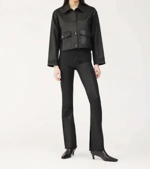 Tilda Shirt Jacket In Black Coated