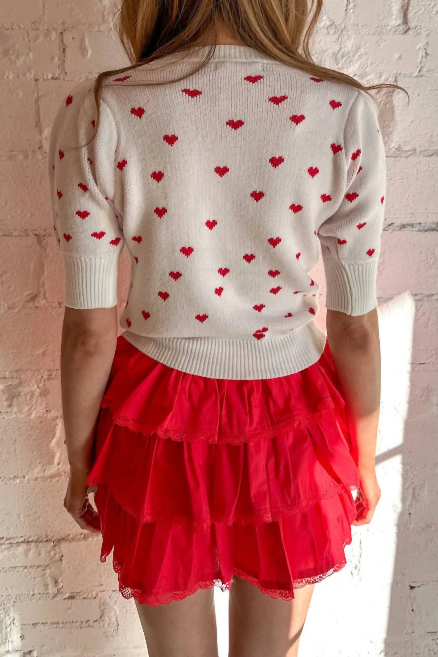 Top Tier Ruffle Skorts In Red