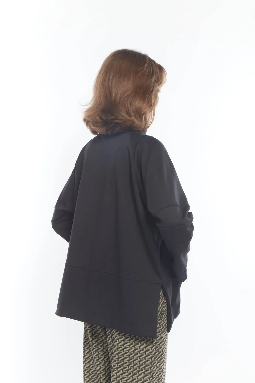 Tracery Mock Neck Jacket In Black