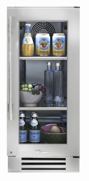 True Residential TUR15RSGC 15 Inch Stainless Glass Door Right Hinge Undercounter Refrigerator Undercounter Refrigerators 24 inch undercounter fridge for kitchen