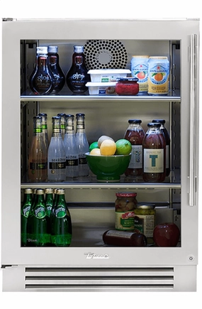 True Residential TUR24LSGC 24 Inch Stainless Glass Door Left Hinge Undercounter Refrigerator Undercounter Refrigerators 24 inch undercounter fridge for kitchen