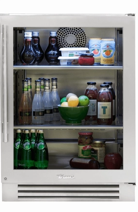 True Residential TUR24RSGC 24 Inch Stainless Glass Door Right Hinge Undercounter Refrigerator Undercounter Refrigerators 24 inch undercounter fridge for kitchen
