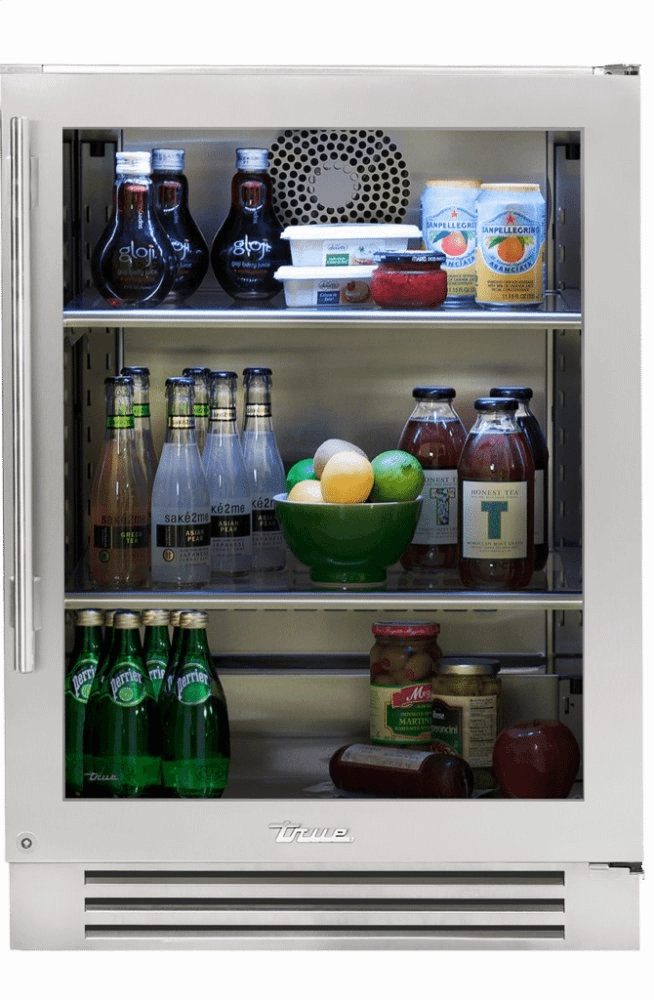 True Residential TUR24RSGC 24 Inch Stainless Glass Door Right Hinge Undercounter Refrigerator Undercounter Refrigerators 24 inch undercounter fridge for kitchen