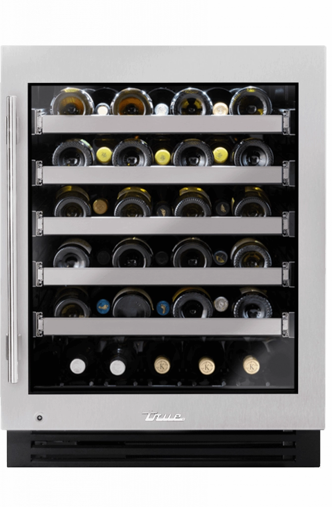 True Residential TUWADA24RGAS 24 Inch Single Zone Stainless Glass Door Right Hinge Ada Height Undercounter Wine Cabinet Outdoor Winecoolers,outdoor wine fridge