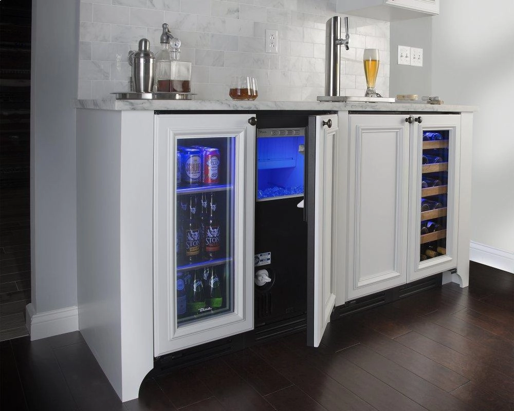 True Residential TWC24DZLOGC 24 Inch Dual Zone Overlay Glass Door Left Hinge Undercounter Wine Cabinet