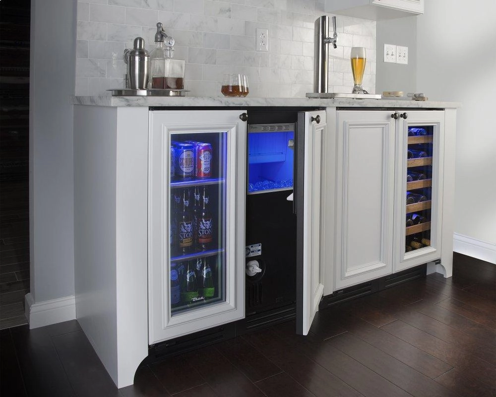 True Residential TWC24DZLOPC 24 Inch Dual Zone Overlay Panel Door Left Hinge Undercounter Wine Cabinet
