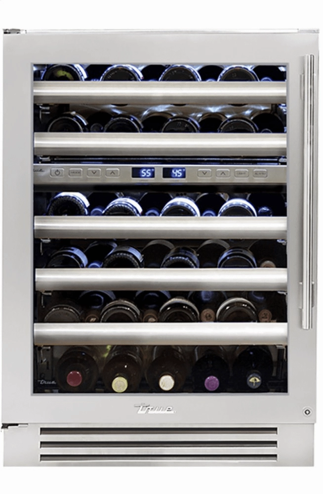 True Residential TWC24DZLSGC 24 Inch Dual Zone Stainless Glass Door Left Hinge Undercounter Wine Cabinet Outdoor Winecoolers,outdoor wine fridge