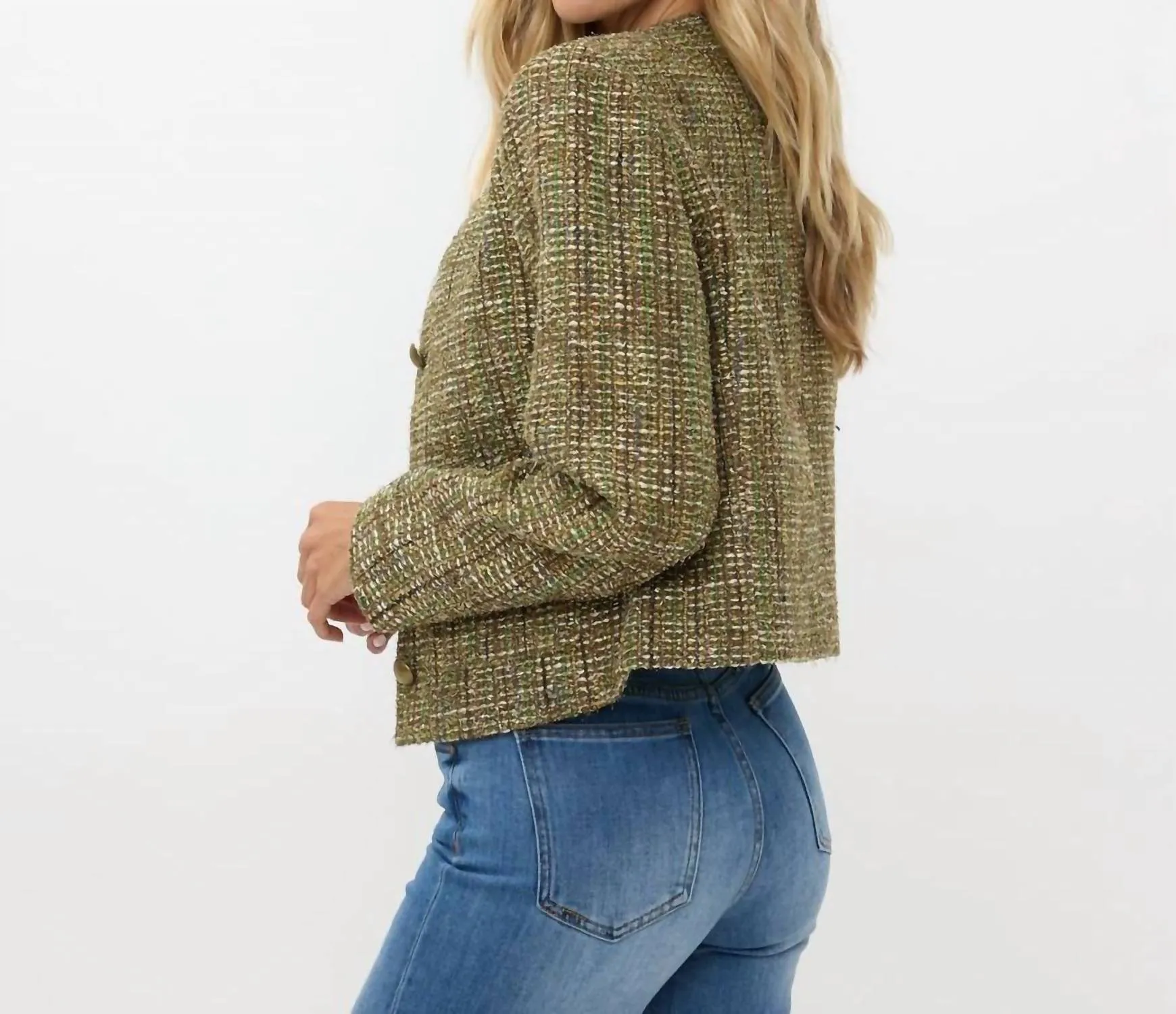 Tweed Blazer In Green