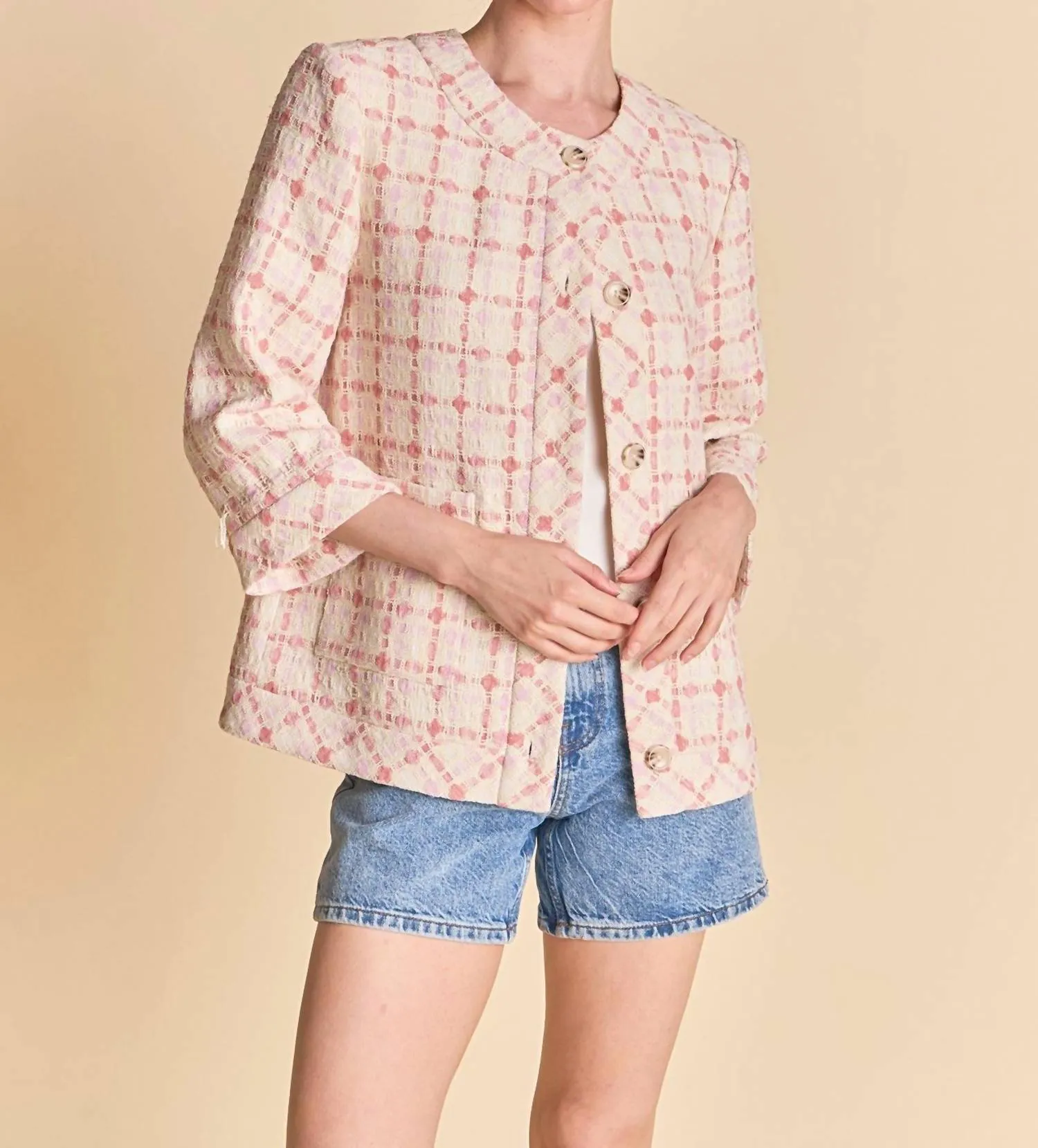 Tweed Box Jacket In Multi