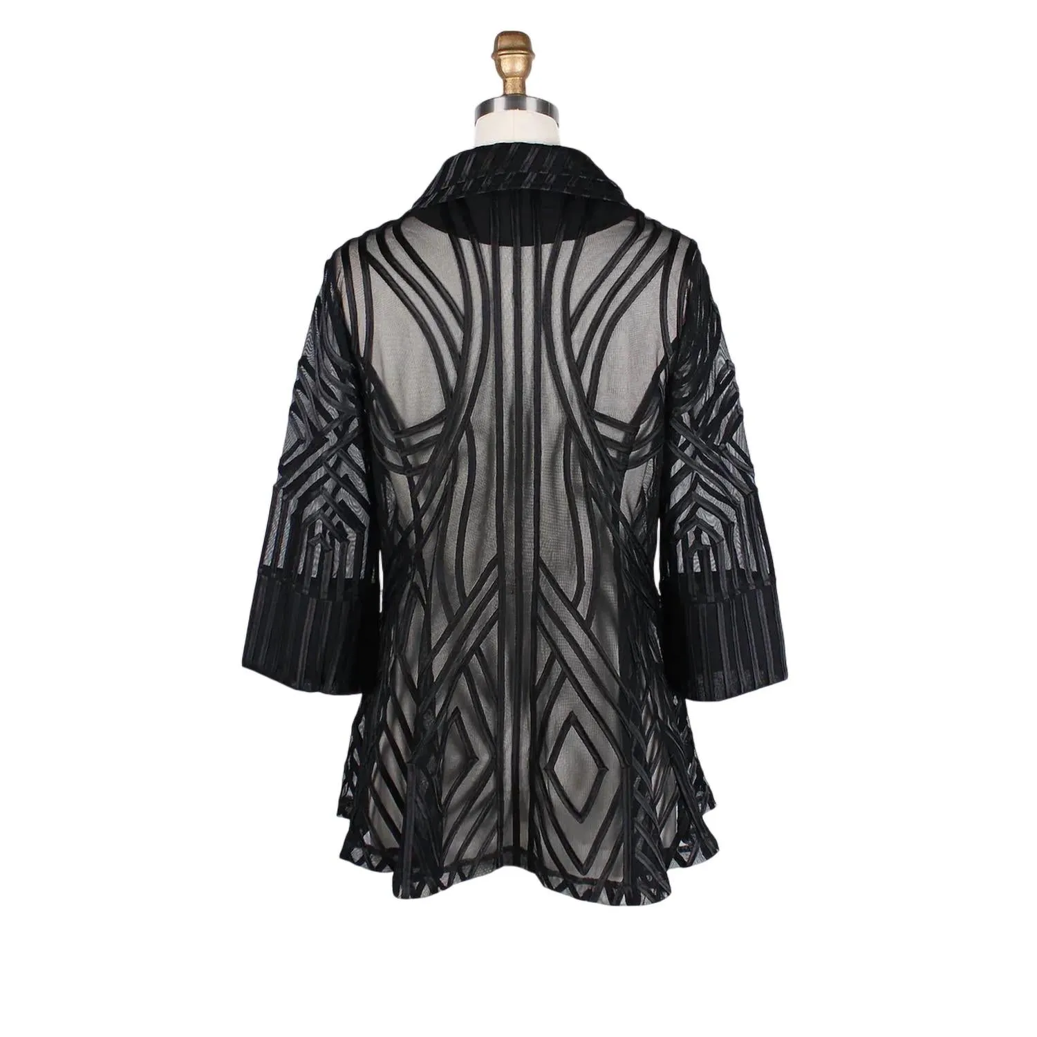 Two-Tone Soutache Jacket In Black