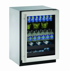 U-Line U2224BEVS15B 2224Bev 24" Beverage Center With Stainless Frame Finish And Left-Hand Hinge Door Swing (115 V/60 Hz Volts /60 Hz Hz) Undercounter Refrigerators 24 inch undercounter fridge for kitchen