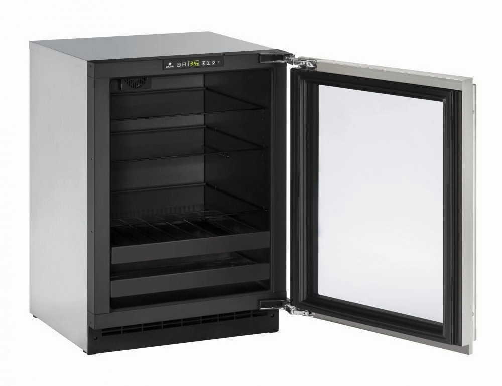 U-Line U2224BEVS15B 2224Bev 24" Beverage Center With Stainless Frame Finish And Left-Hand Hinge Door Swing (115 V/60 Hz Volts /60 Hz Hz)