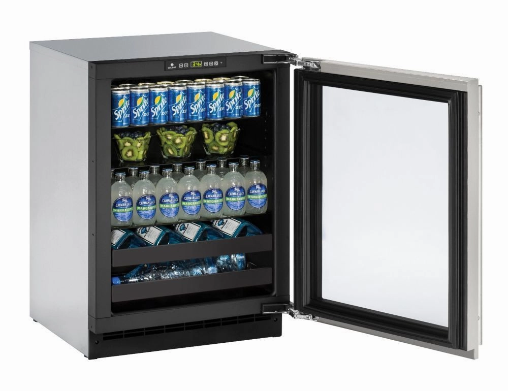 U-Line U2224BEVS15B 2224Bev 24" Beverage Center With Stainless Frame Finish And Left-Hand Hinge Door Swing (115 V/60 Hz Volts /60 Hz Hz)