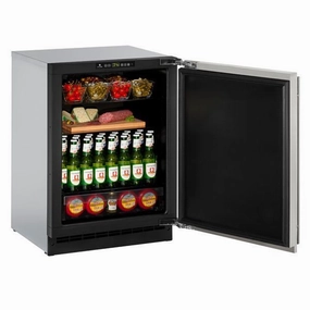 U-Line U2224RS00B 2224R 24" Refrigerator With Stainless Solid Finish And Field Reversible Door Swing (115 V/60 Hz Volts /60 Hz Hz) Undercounter Refrigerators 24 inch undercounter fridge for kitchen
