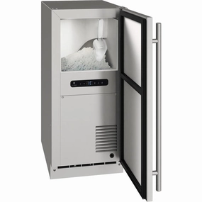 U-Line UONP115SS01A Outdoor Collection 15" Nugget Ice Machine With Stainless Solid Finish And Field Reversible Door Swing, Pump Included (115 Volts / 60 Hz) Outdoor Icemakers,outdoor ice machine