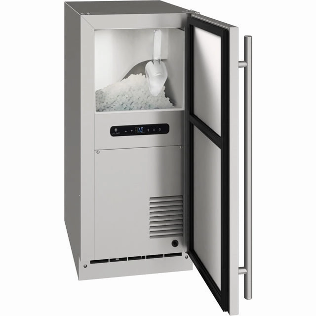 U-Line UONP115SS01A Outdoor Collection 15" Nugget Ice Machine With Stainless Solid Finish And Field Reversible Door Swing, Pump Included (115 Volts / 60 Hz) Outdoor Icemakers,outdoor ice machine