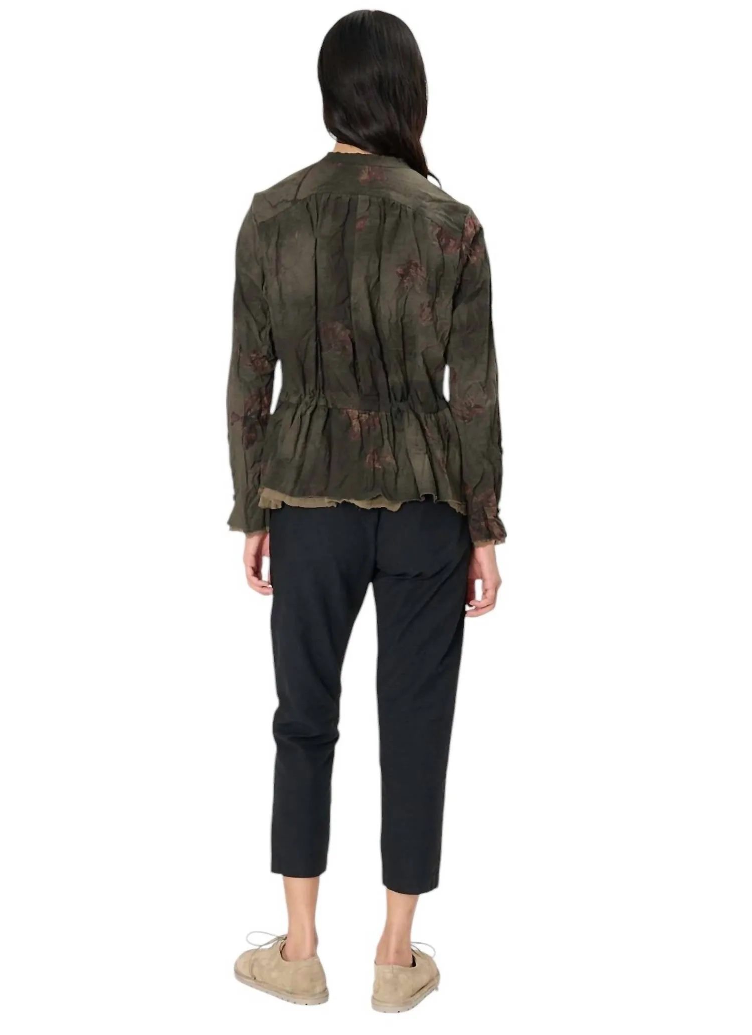 Utakata Print Jacket In Khaki